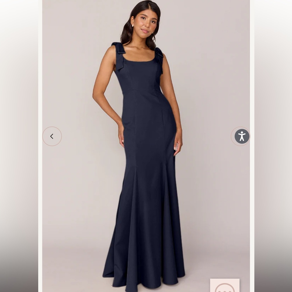 Revelry Navy Blue Crepe Dress with bows